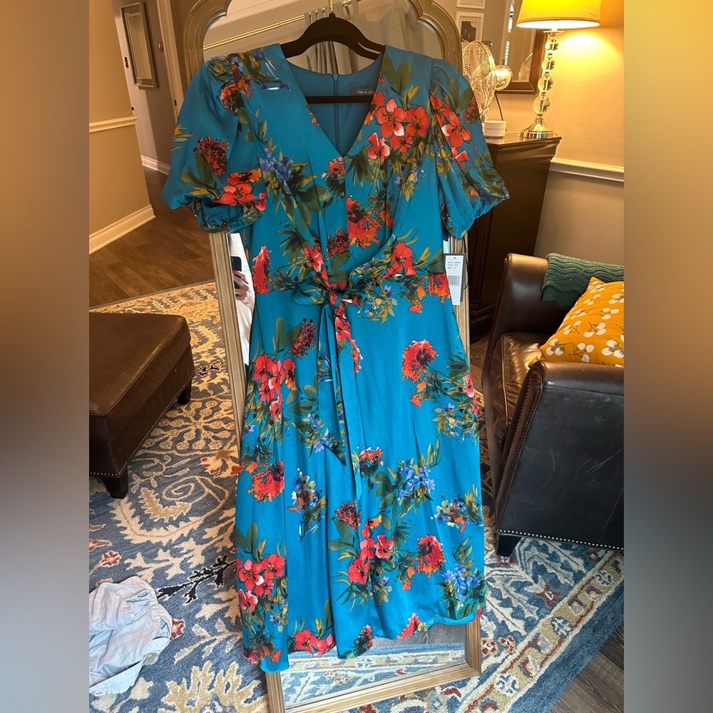 Floral Tie-Waist Midi Dress